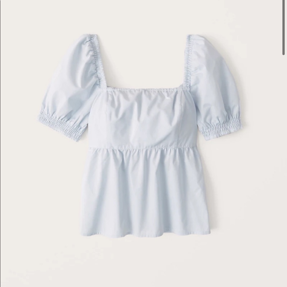nwt abercrombie SHORTSLEEVE POPLIN BABYDOLL BLOUSE